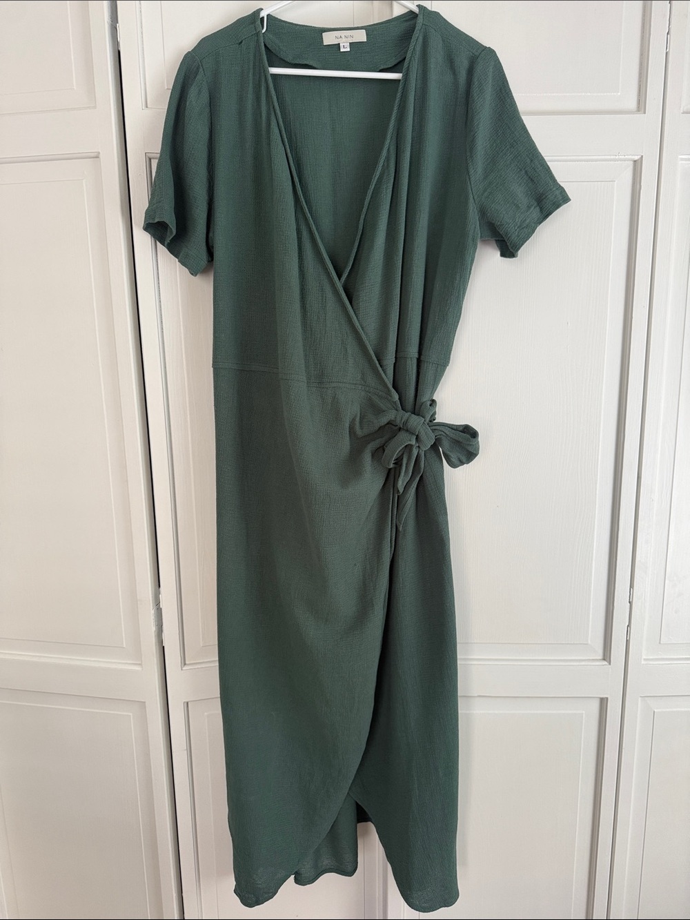 Na Nin Minka Waffled Cotton Dress in Forest